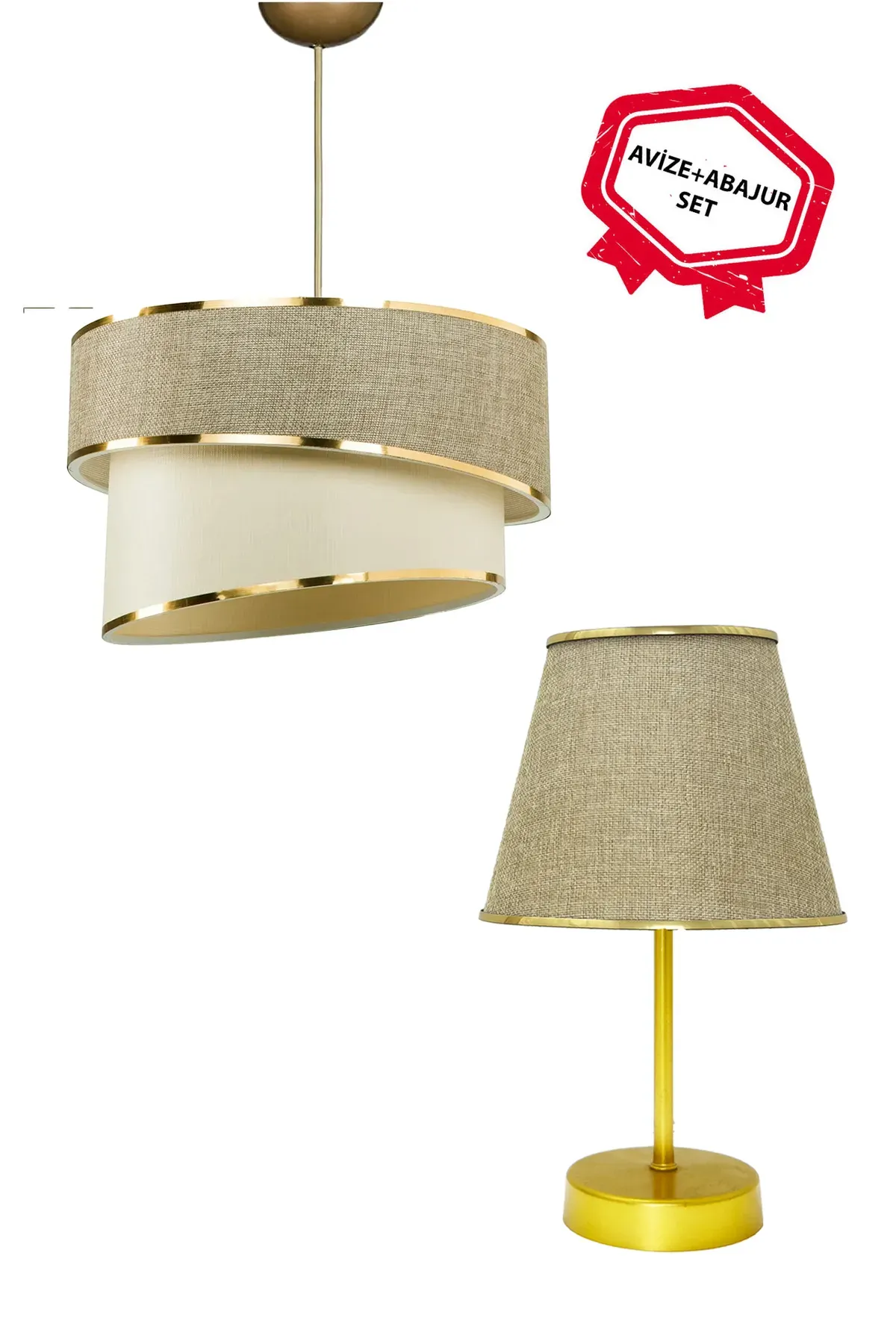 AVİZE,ABAJUR,KOMİDİN SET ARİANE MODEL
