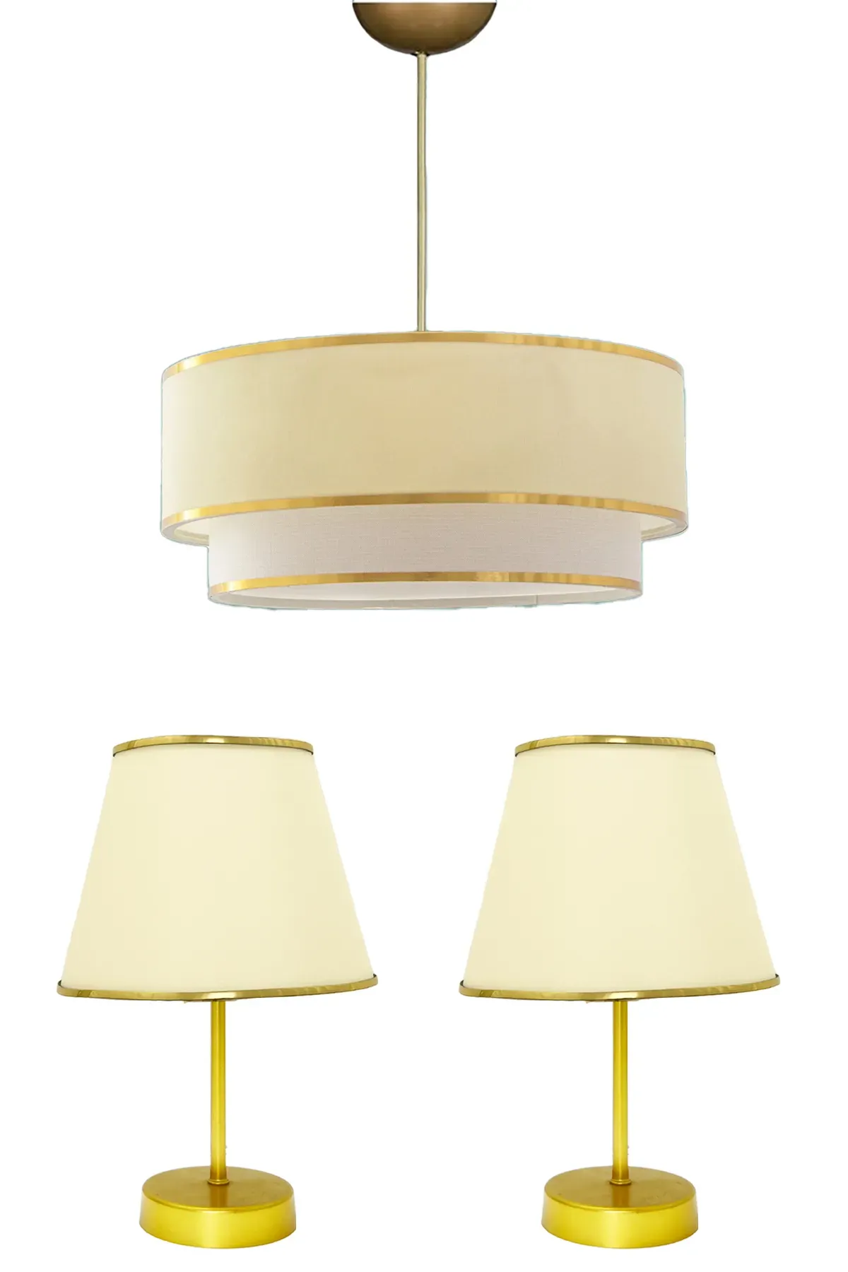 AVİZE,ABAJUR,KOMİDİN SET VİEJO MODEL
